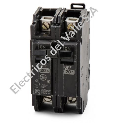 BREAKER SOBREPONER 2X20 AMP THQC2120 - G.E