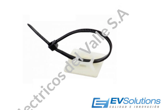 BASE ADHESIVA P/CABLE (25 UDS) 2.2LB BLANCA E.V.