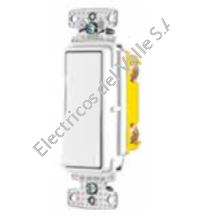 INTERRUPTOR SENCILLO 15 AMP BLANCO SIN TAPA DECORATIVA HUBBELL