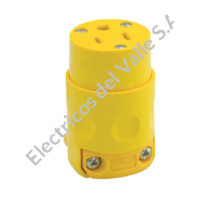 TOMA 15 AMP CON POLO AMARILLA AEREA 515-CV LEVITON
