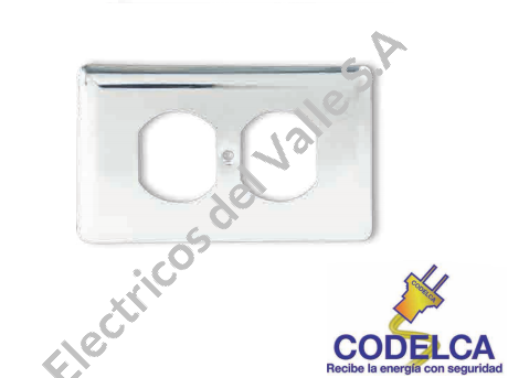 TAPA METALICA P/TOMA DOBLE ACERO INOX CODELCA
