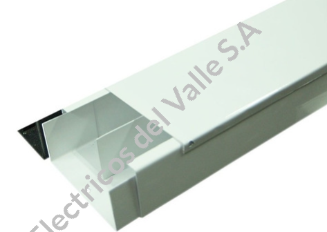 CANALETA METALICA 10X4X240cm CON DIVISION BLANCA