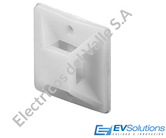 BASE ADHESIVA P/CABLE (25 UDS) 2.2LB BLANCA E.V.