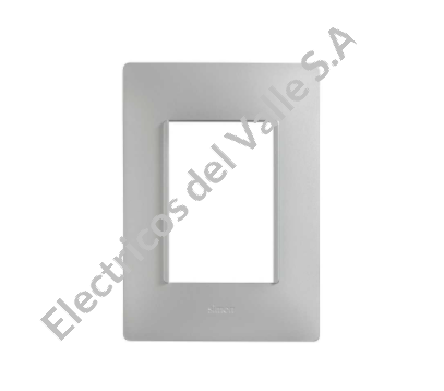 S26 TAPA 3MOD SIN CHASIS PLATA SIMON