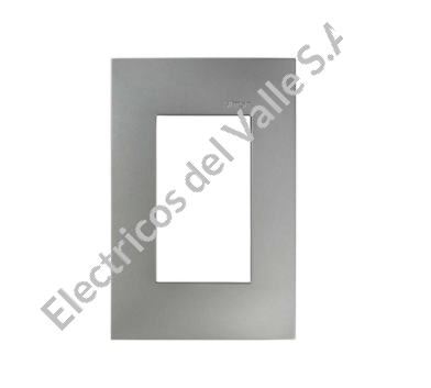 TAPA 3MOD ALUMINIO MATE SIN CHASIS S25 SIMON