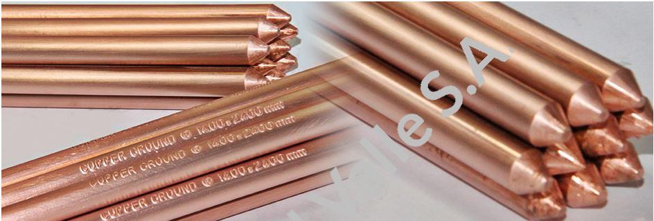 VARILLA SOLIDA DE COBRE 9/16 X 2.40MTS 14MM***