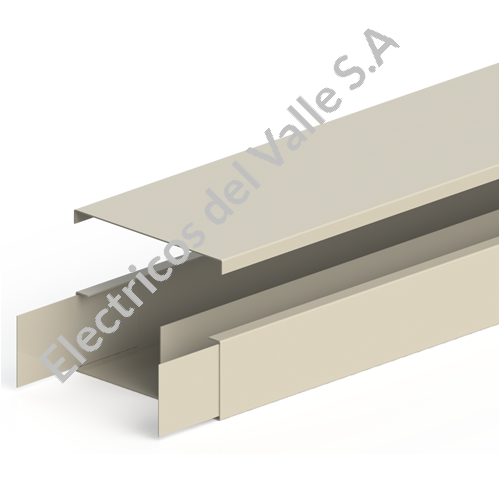 CANALETA METALICA 10X4X240cm CON DIVISION BEIGE CBW