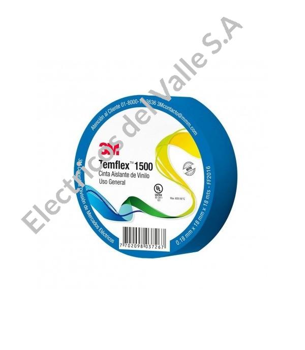 CINTA AZUL 18 MTS AISLANTE TEMFLEX  UU009468818 3M