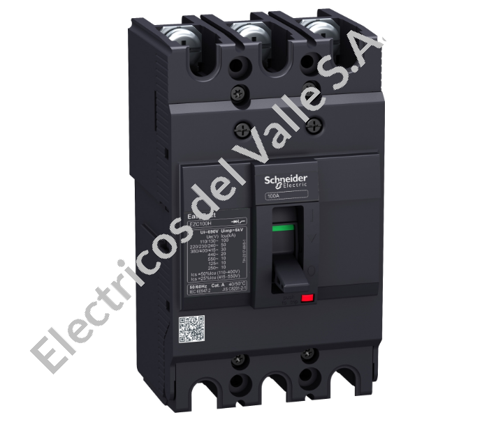 BREAKER 100 AMP 240V 25KA EASYPACT C100N 080714 SCHNEIDER PARTNER