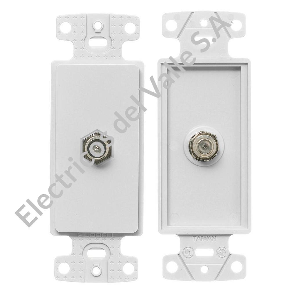 TOMA TV SENCILLA BLANCO DECORATIVA HUBBELL