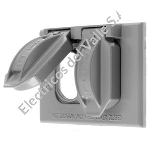TAPA INTEMPERIE PARA TOMA DOBLE METALICA HORIZONTAL HUBBELL