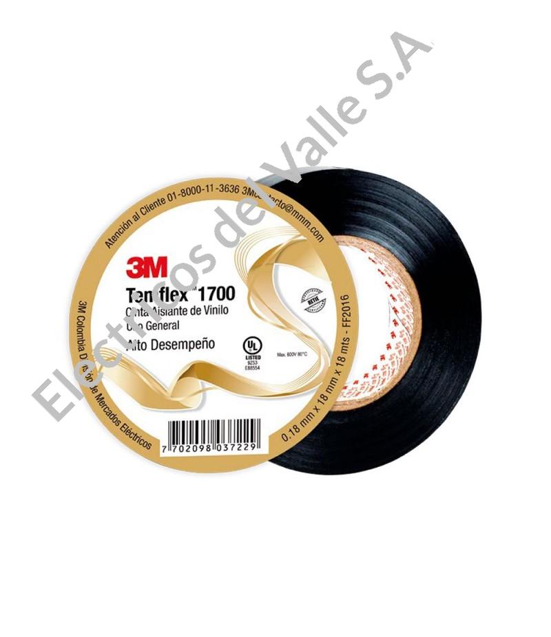 CINTA NEGRA 18 MTS AISLANTE  TEMFLEX 1700 300299 UU009472471 3M