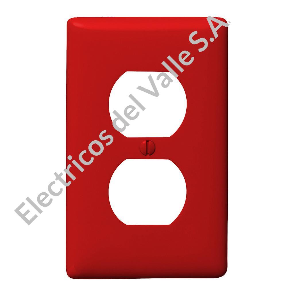 TAPA PARA TOMA DOBLE HOSPITALARIA ROJA NP8R HUBBELL