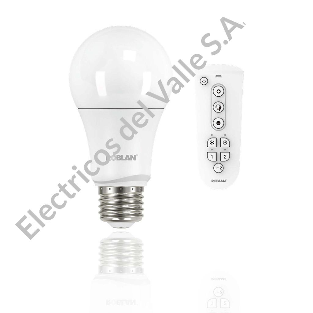 BOMBILLO LED 9W KIT X2 E27 DIMERIZABLE C/REMOTO O BLUETOOH INCLUYE CONTROL 110-240V ROBLAN