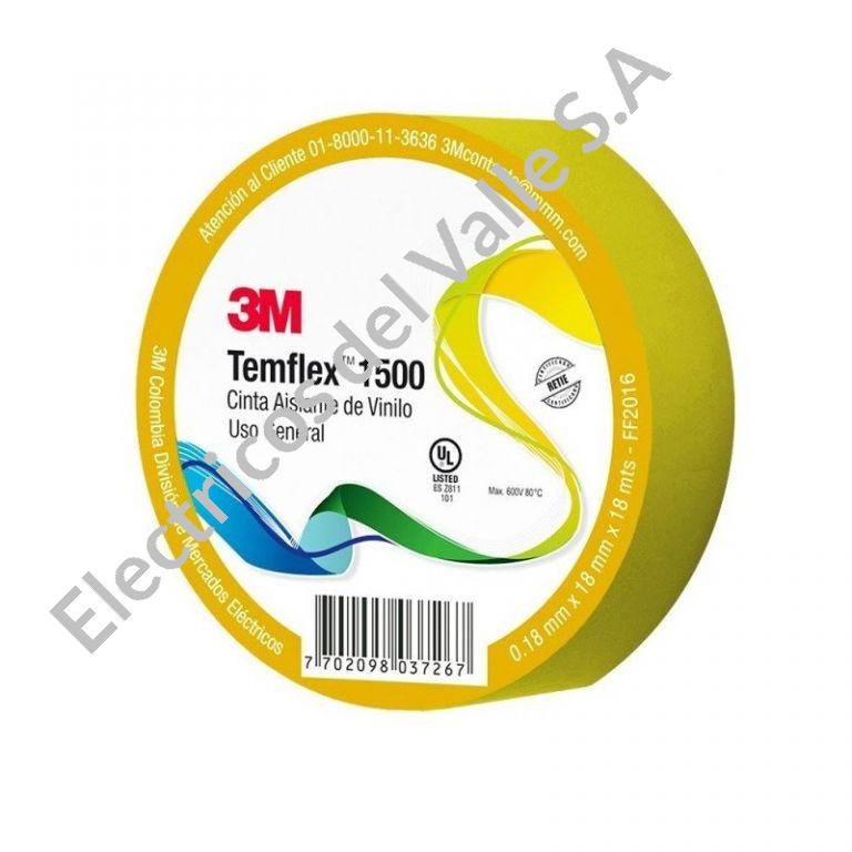 CINTA AMARILLA 18 MTS AISLANTE TEMFLEX UU009472653 3M