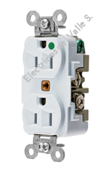 TOMA DOBLE 15AMP GRADO HOSPITALARIO BLANCA 125V 8200WHI HUBBELL