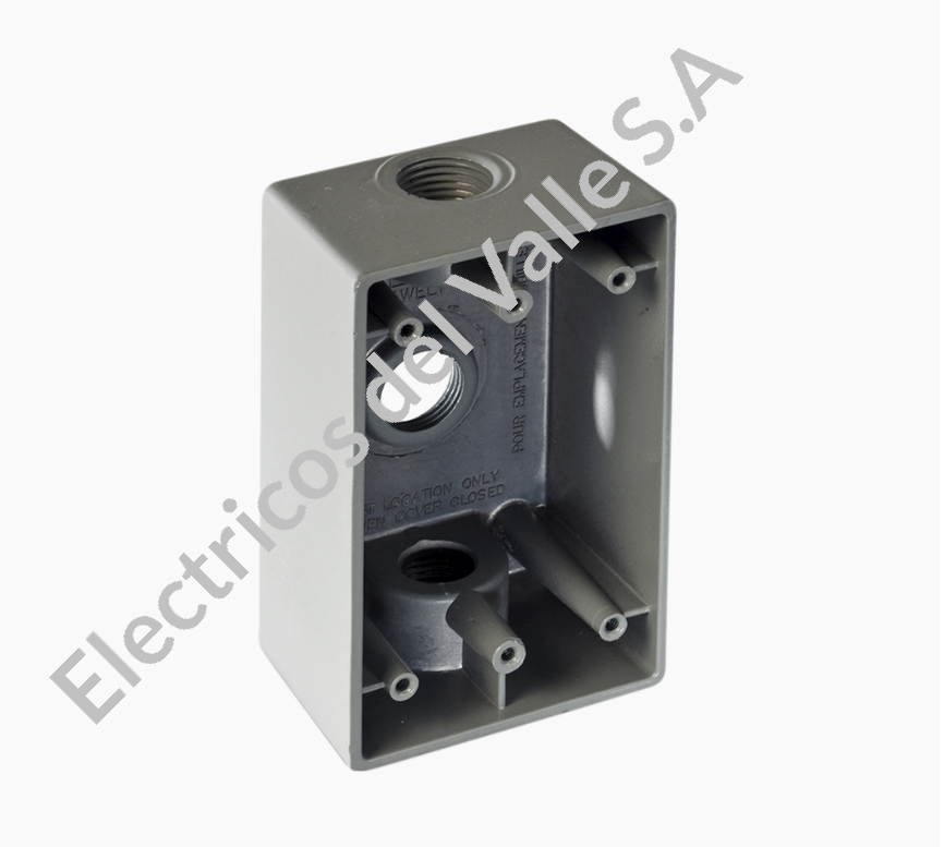CAJA INTEMPERIE 3/4X3 SALIDAS 2X4 (SALIDA 1 ARRIBA - 1 ABAJO - 1 DETRAS) RR0282 - RAWELT