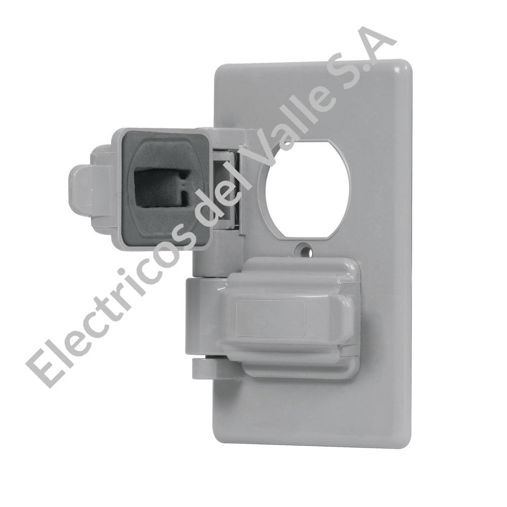 TAPA INTEMPERIE PARA TOMA DOBLE PLASTICA HORIZONTAL - EAGLE