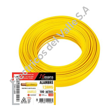 ALAMBRE CU 12 AMARILLO THHN/THWN AISLADO NYLON