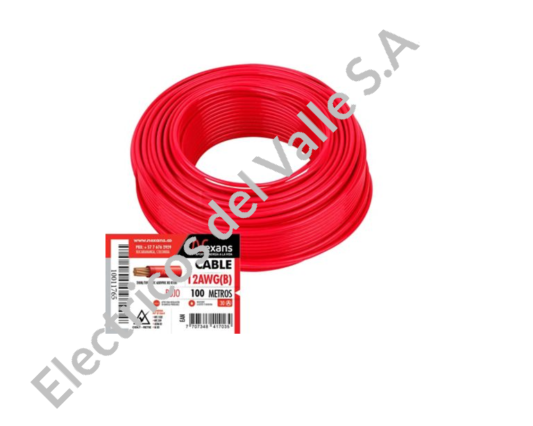 CABLE CU 12 ROJO THHN/THWN AISLA NYLON