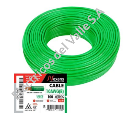 CABLE CU 10 VERDE THHN/THWN AISLA NYLON
