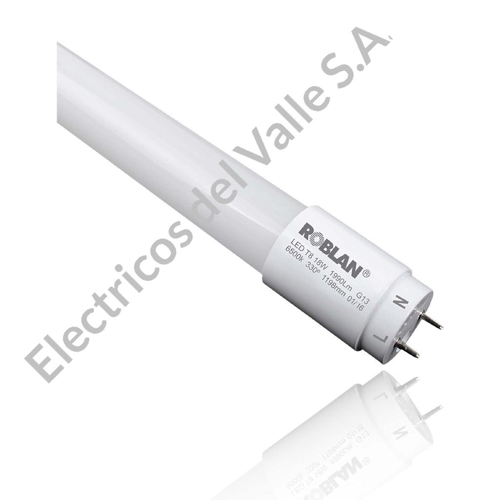 TUBO LED 18W 6500K T8 40000 HORAS 120CM 1980LM 0.9FP PROTECTOR ANTI ESTALLIDO ROBLAN