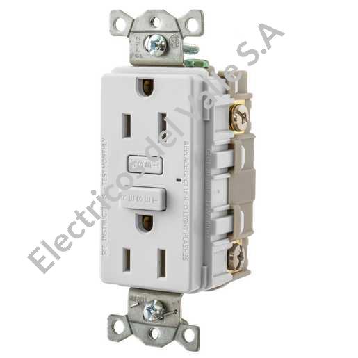 TOMA GFCI DUPLEX 15 AMP BLANCO HUBBELL